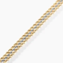 Bracelet Cordelia Maille Corde 3 Rangs Or Bicolore