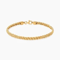 Bracelet Cordelia Maille Corde 2 Rangs Or Jaune