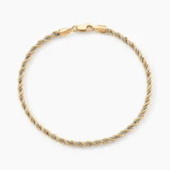 Bracelet Cordelia Maille Corde Et Venitienne Or Bicolore
