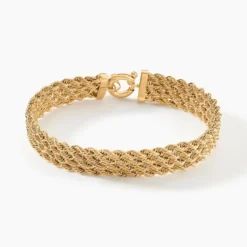 Bracelet Cordelia Maille Corde 4 Rangs Or Jaune