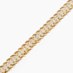 Bracelet Cordelia Maille Corde 3 Rangs Or Bicolore Oxyde