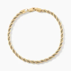 Bracelet Cordelia Maille Corde Et Venitienne Or Bicolore
