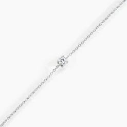 Bracelet Court Argent Blanc Lylwenn Oxyde De Zirconium