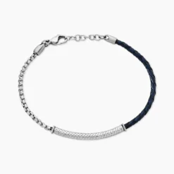 Bracelet Cuir De Vache Bleu