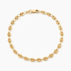 Bracelet Dami Maille Grain De Cafe Or Jaune