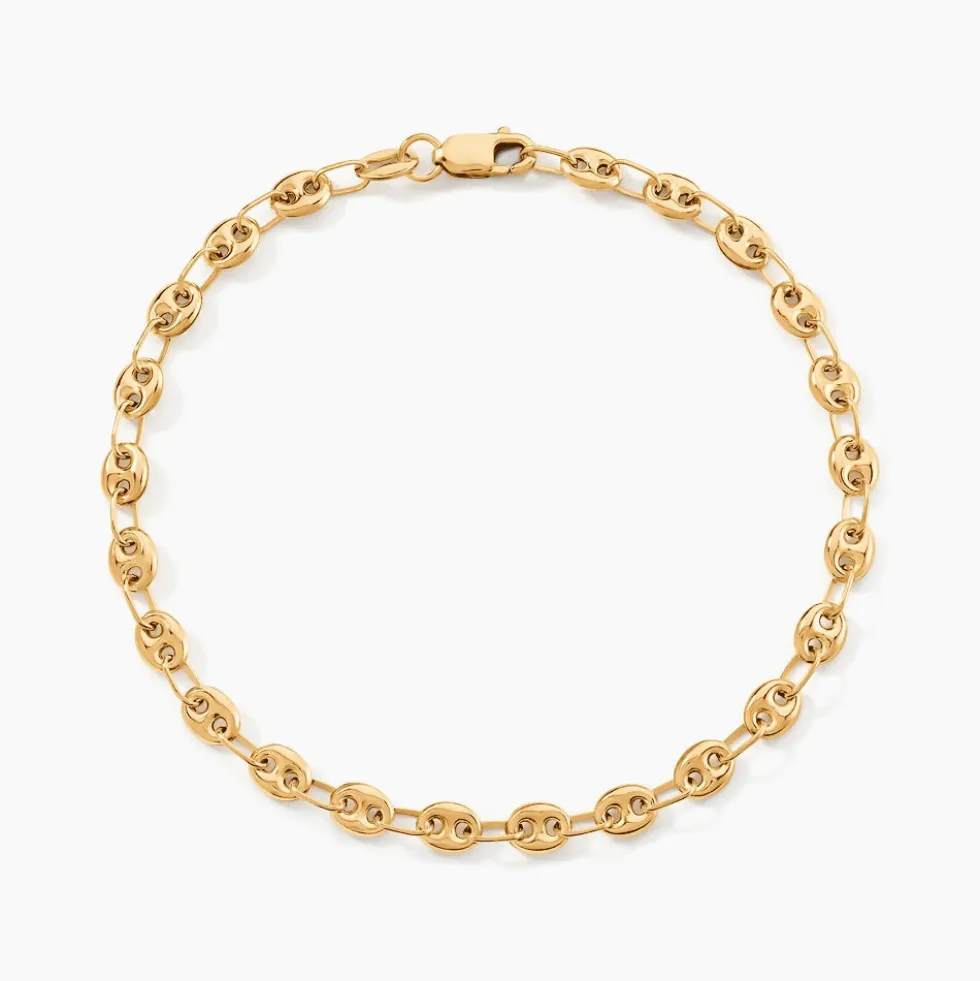 Bracelet Dami Maille Grain De Cafe Or Jaune