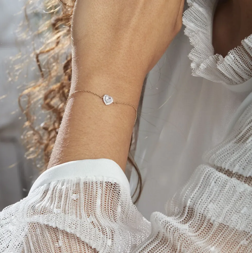 Bracelet Dari Or Blanc Oxyde De Zirconium