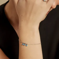 Bracelet Della Argent Blanc Turquoise