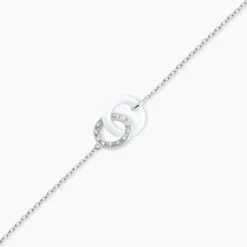 Bracelet Dina Argent Blanc Céramique Et Oxyde De Zirconium
