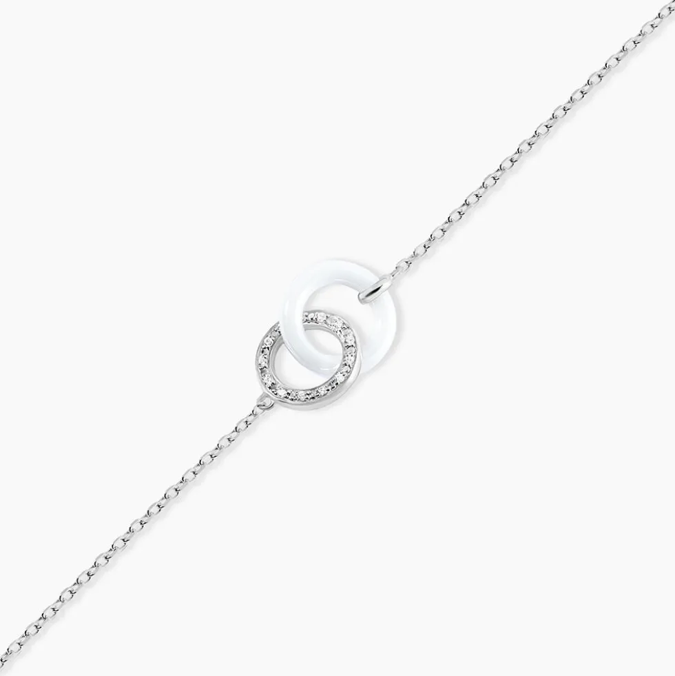 Bracelet Dina Argent Blanc Céramique Et Oxyde De Zirconium
