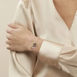 Bracelet Dina Argent Blanc Céramique Et Oxyde De Zirconium