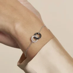 Bracelet Dina Argent Blanc Céramique Et Oxyde De Zirconium