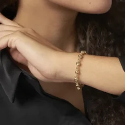 Bracelet Diona Maille Boule Or Jaune