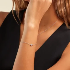 Bracelet Duchesse Argent Blanc Oxyde De Zirconium