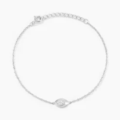Bracelet Duchesse Argent Blanc Oxyde De Zirconium