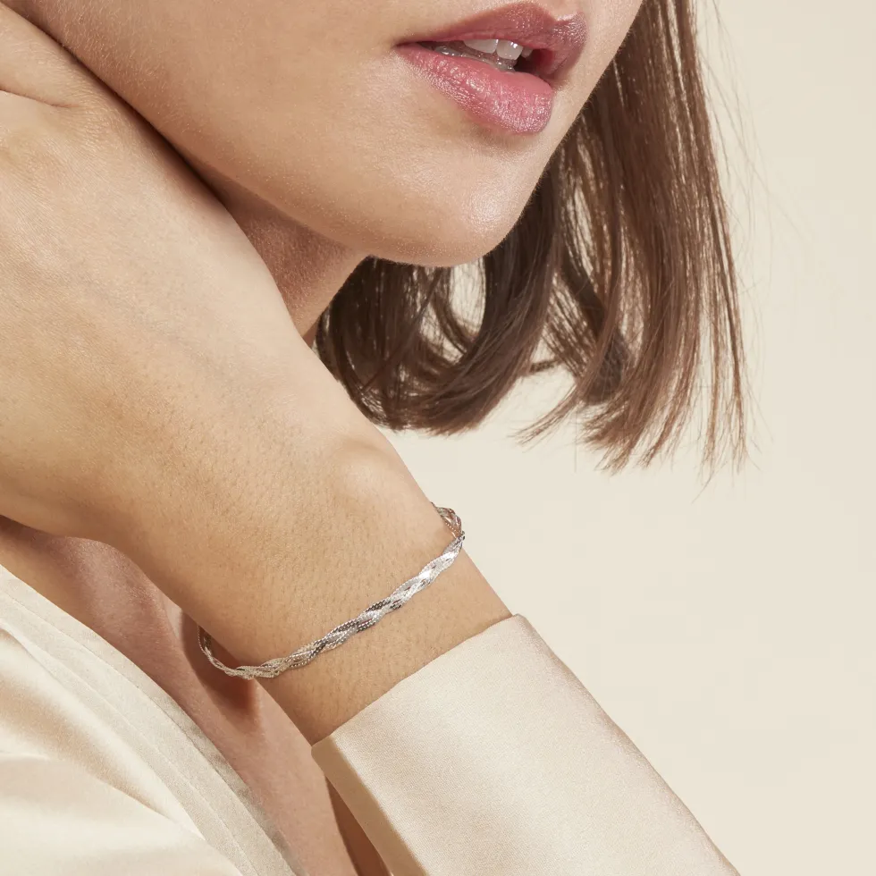 Bracelet Elae Argent Blanc