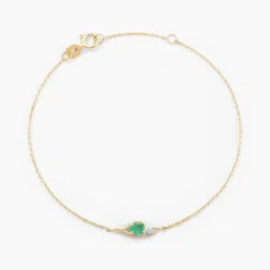 Bracelet Emotion Or Jaune Emeraude Diamant