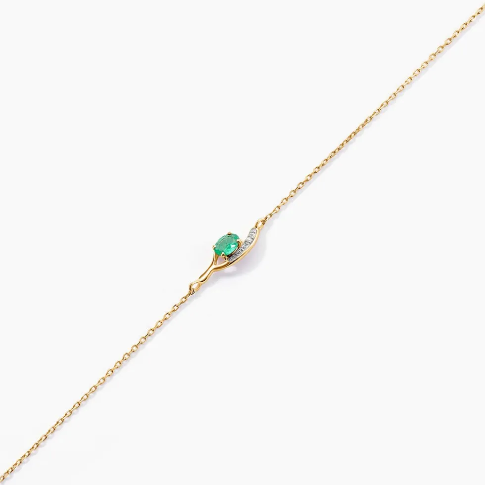 Bracelet Emotion Or Jaune Emeraude Diamant