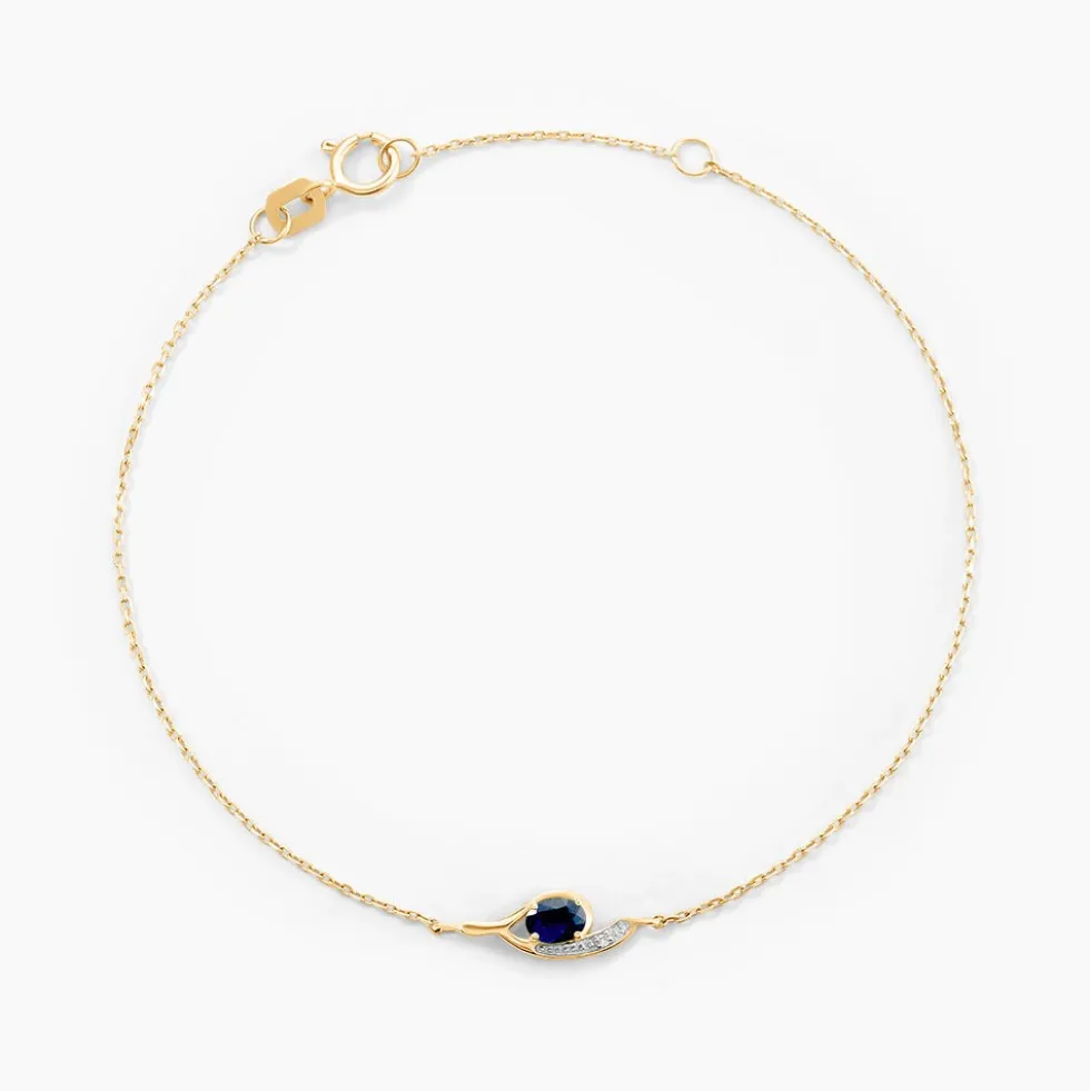 Bracelet Emotion Or Jaune Saphir Diamant