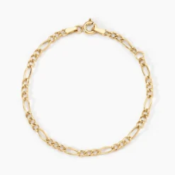 Bracelet Esma Maille Alternee 1/3 Or Jaune