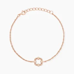 Bracelet Eugenie Argent Rose Oxyde De Zirconium