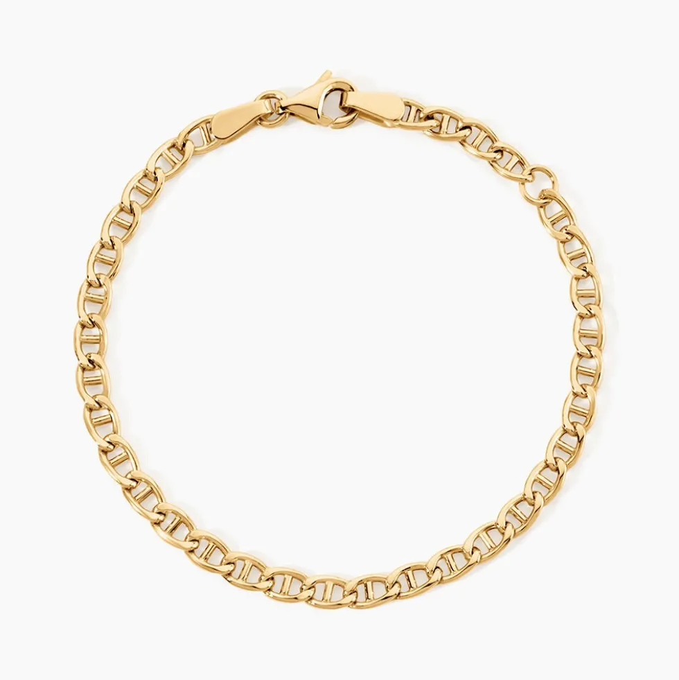 Bracelet Eunice Or Jaune Maille Marine
