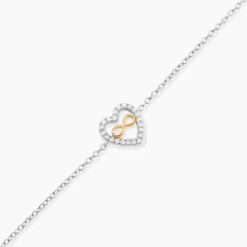 Bracelet Floe Or Jaune Argent Blanc Oxyde De Zirconium