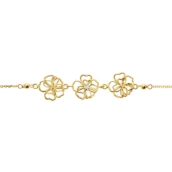Bracelet Floraison Dorée Or Jaune Oxyde De Zirconium