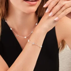 Bracelet Gaetane Argent Blanc Perle De Culture Oxyde De Zirconium