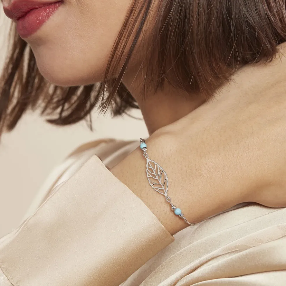 Bracelet Grethel Argent Blanc Turquoise