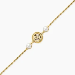 Bracelet Guess Tiny Pearly Acier Jaune Oxyde De Zirconium Perle D'Imitation