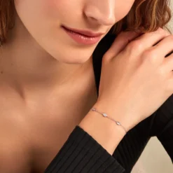Bracelet Gypsie Argent Blanc Oxyde De Zirconium