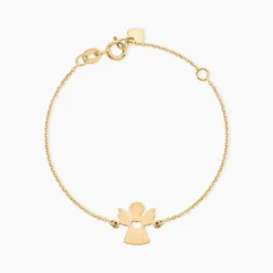 Bracelet Hallie Ange Et Coeur Or Jaune