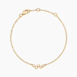 Bracelet Halo Plaqué Or Jaune Oxyde De Zirconium