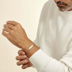Bracelet Identité Anilo Argent Blanc