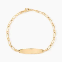 Bracelet Identité Bartolomee Maille Alternee 1/1 Or Jaune