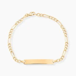 Bracelet Identité Bartolomee Maille Alternee 1/3 Or Jaune