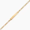 Bracelet Identité Bartolomee Maille Alternee 1/3 Or Jaune Oxyde
