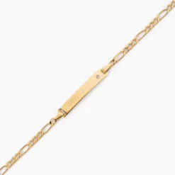 Bracelet Identité Bartolomee Maille Alternee 1/3 Or Jaune Oxyde