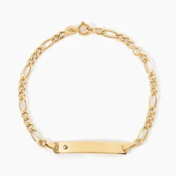 Bracelet Identité Bartolomee Maille Alternee 1/3 Or Jaune Oxyde