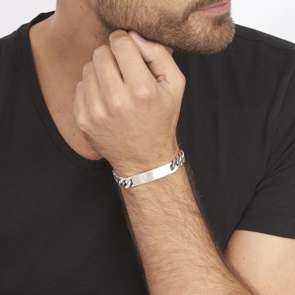 Bracelet Identité Casper Argent Gris