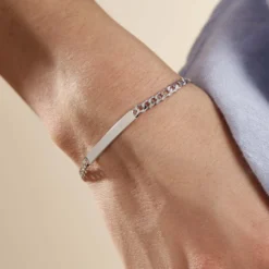 Bracelet Identité Casper Argent Blanc