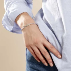 Bracelet Identité Casper Argent Blanc