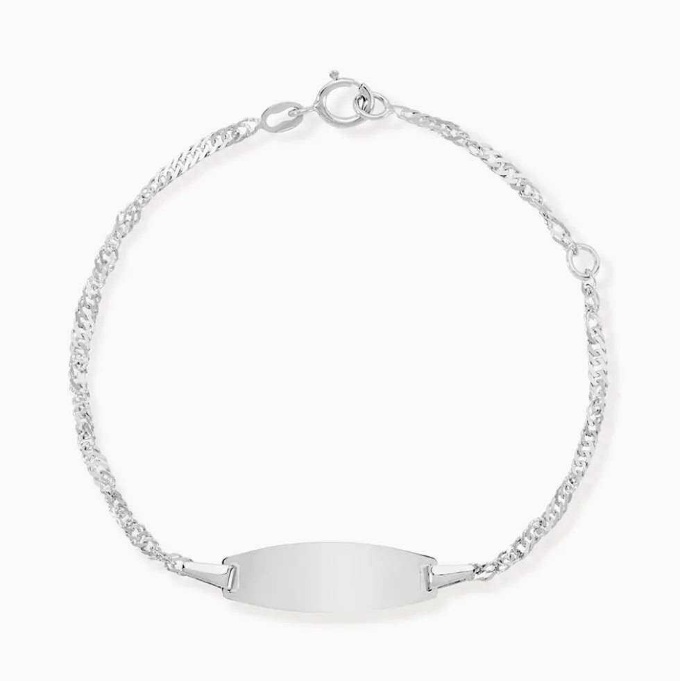 Bracelet Identité Ericka Maille Singapour Or Blanc
