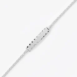 Bracelet Identité Esta Maille Forçat Or Blanc