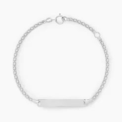 Bracelet Identité Euphenia Maille Bismark Or Blanc
