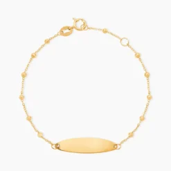 Bracelet Identité Evelina Maille Boule Or Jaune