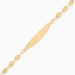 Bracelet Identité Evin Maille Grain De Cafe Or Jaune