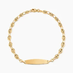 Bracelet Identité Evin Maille Grain De Cafe Or Jaune