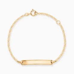 Bracelet Identité Fanelia Maille Marine Or Jaune